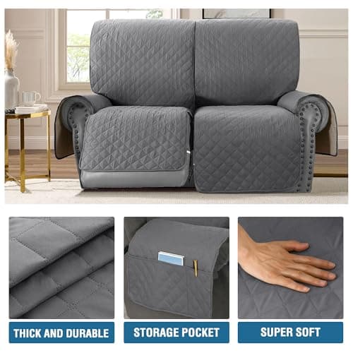 H.VERSAILTEX 100% Waterproof Recliner Cover, Rocket Gray