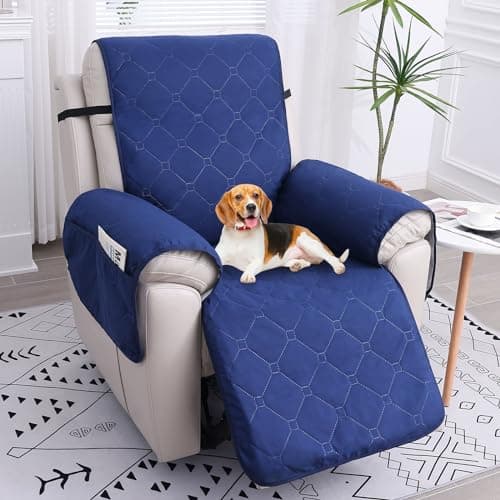 100% Waterproof Recliner Chair Covers, Non-Slip Pets Protector, Dog Slipcovers with Pocket