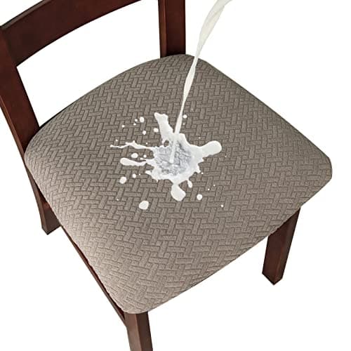 Genina Taupe Dining Room Chair Slipcovers (4 Pcs) — Waterproof-taupe