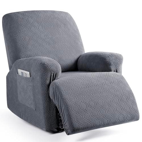 VANSOFY 3-Piece Stretch Recliner Cover, Dark Gray — Neutral Gray