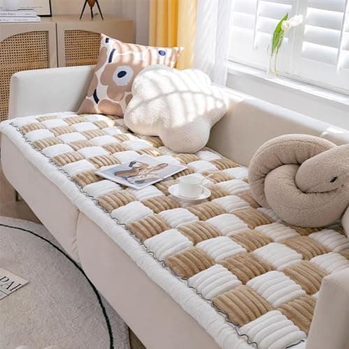 Light Brown Sofa Cover for Pets, Washable and Non-Slip