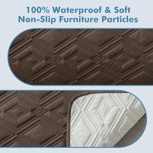 Genina 100% Waterproof Recliner Chair Cover, Anti-Slip Furniture Protector for Pets Dogs (Coffee)