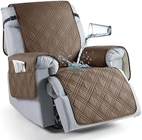 TAOCOCO 100% Waterproof Non Slip Covers for Recliner Chair with Pocket  
Best Non Slip Covers for Recliner Chairs with Pockets for Kids and Pets (2|6")  
Washable 100% Waterproof Recliner Chair Protector for Kids and Pets, OEKO-TEX Certified (2|6", C