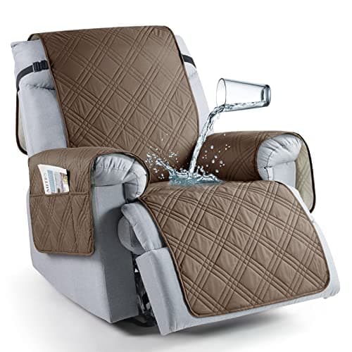 TAOCOCO 100% Waterproof Recliner Chair Cover, Non-Slip, Washable, Kids & Pet-Friendly — Taupe