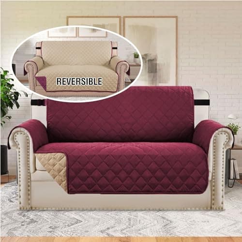 Reversible Loveseat Couch Cover for 2 Cushion Couch
