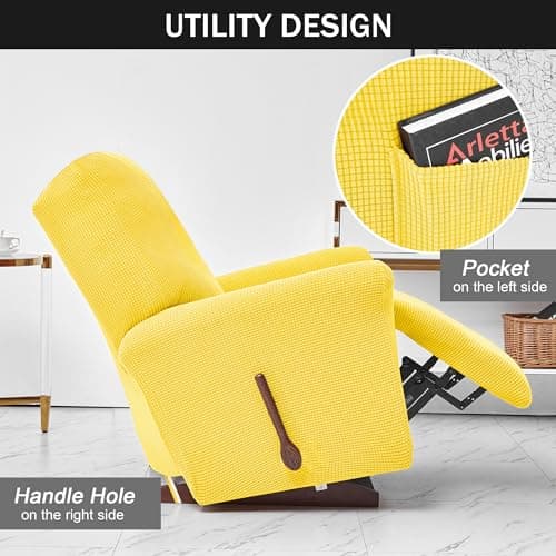 Conruser Jacquard Stretch Recliner Chair Cover (Yellow)