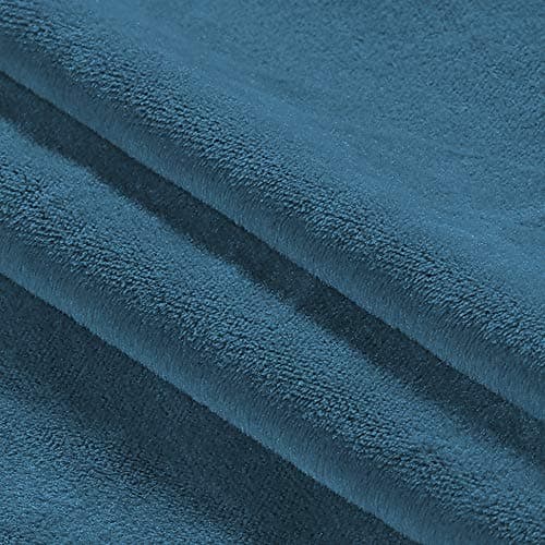Ivory Turquoise Loveseat Covers for Velvet Couch with Elastic Bottom — Peacock Blue