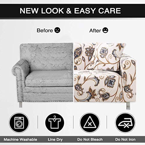 Love Forever Lamberia Printed 3 Seater Sofa Cover with Pillow Cases
