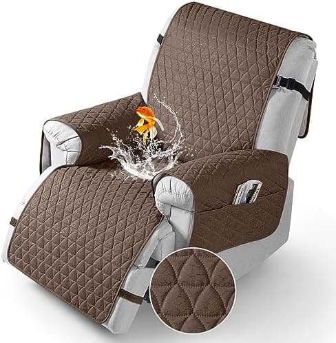 TAOCOCO 100% Waterproof Recliner Cover - Perfect for Slip and Stain Protection, Suitable for Elderly and Disabled Users, Ideal for Outdoor Patios or Indoor Use(Chocolate, Small-22'')