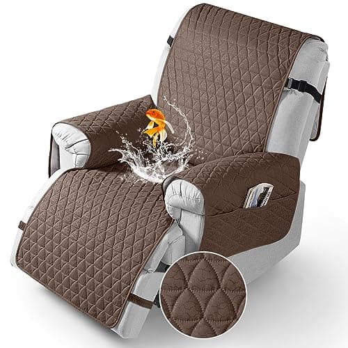 TAOCOCO Recliner Cover - 100% Waterproof, Non-Slip, Elastic Band (Black, Small-22') — Brown
