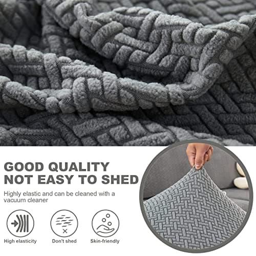 2025 Wear-Resistant Stretch L-Shaped Chaise Lounger Sofa Covers (Weave Grey)
