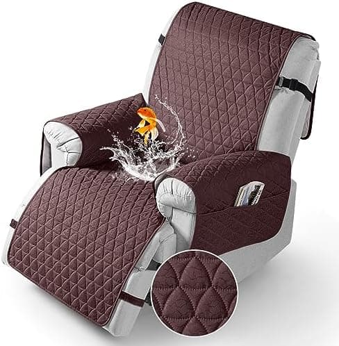 TAOCOCO 100% Waterproof Recliner Cover - Perfect for Slip and Stain Protection, Suitable for Elderly and Disabled Users, Ideal for Outdoor Patios or Indoor Use(Chocolate, Small-22'')