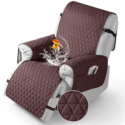 TAOCOCO Recliner Cover - 100% Waterproof, Non-Slip, Elastic Band (Black, Small-22') — Coffee