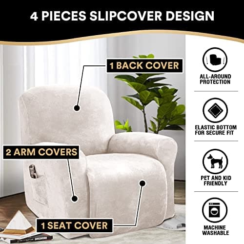 Velvet Recliner Chair Covers for Reclining Chairs