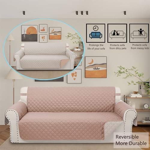 Reversible Sofa Covers for Dogs, Water Resistant, Camel/Beige