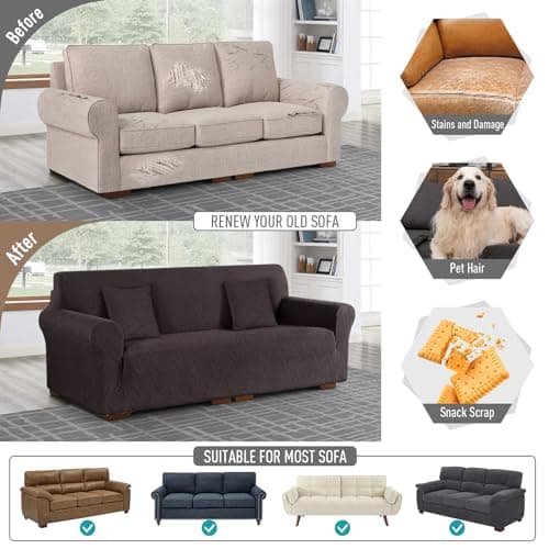 3-Piece Recliner Chair Cover Set with Universal Sofa Cover