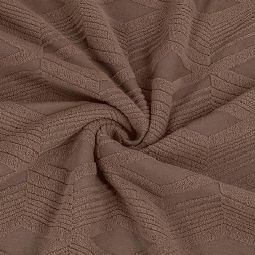 TAOCOCO Dark Grey Stretch Jacquard Recliner Loveseat Cover — Brown