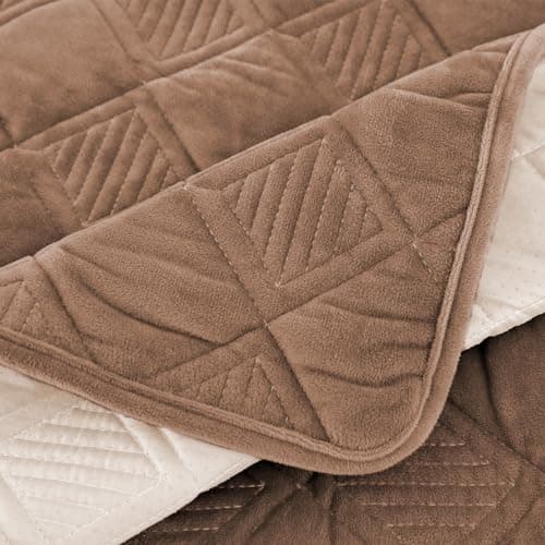 NeColorLife Velvet Recliner Seat Cover, Non-Slip Armrest Protector (Dark Gray, 1 Piece) — Taupe