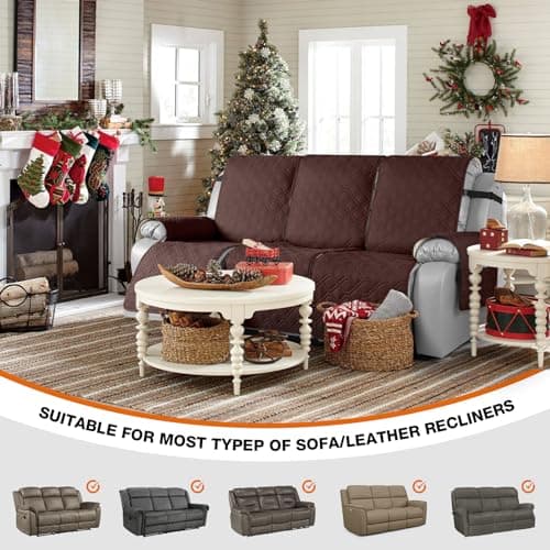 VANSOFY Waterproof 1-Piece Washable Recliner Couch Cover with Straps Protection