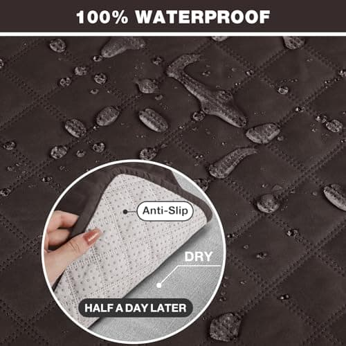 TAOCOCO Chocolate 2 Seater Recliner Cover, Non-Slip Washable Pet Protector
