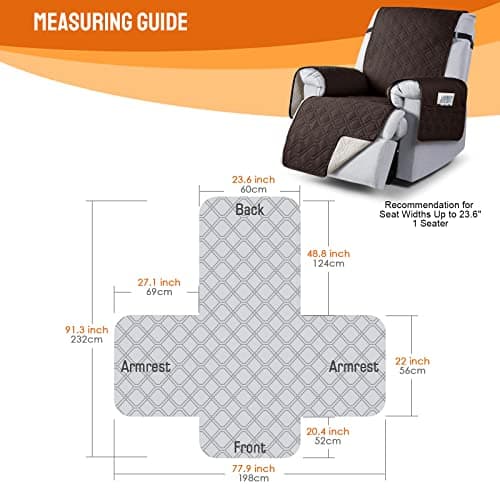 VANSOFY Waterproof Dog Recliner Chair Cover, Non-Slip Protector (Chocolate, 23.6")