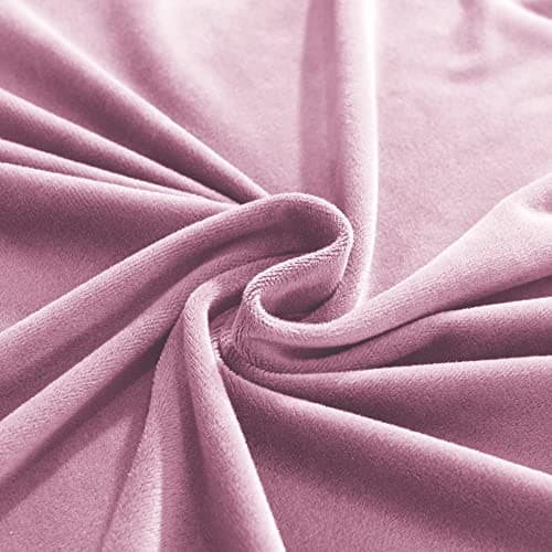 Wear-Resistant Stretch Velvet L-Shaped Sofa Cover for Left/Right Sectionals (Camel, Single Seat) — Pink