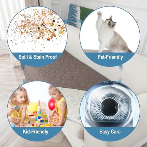 Genina 100% Waterproof Recliner Chair Cover, Anti-Slip Furniture Protector for Pets Dogs (Coffee)