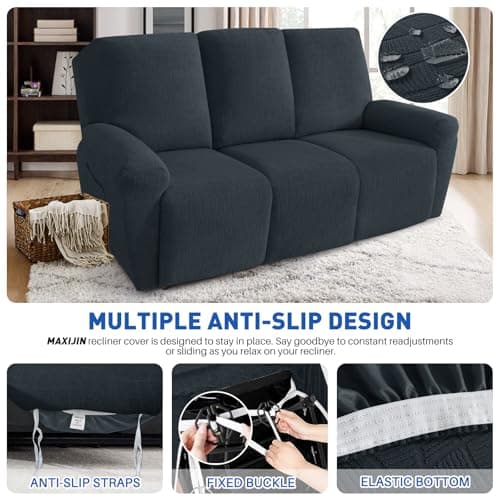 MAXIJIN Waterproof Recliner Couch Cover, Dark Gray