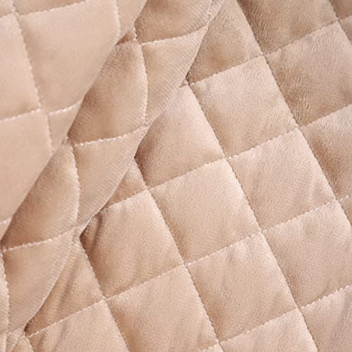 Non-Slip Waterproof Velvet Recliner Chair Cover for Leather Chairs Brown — Beige