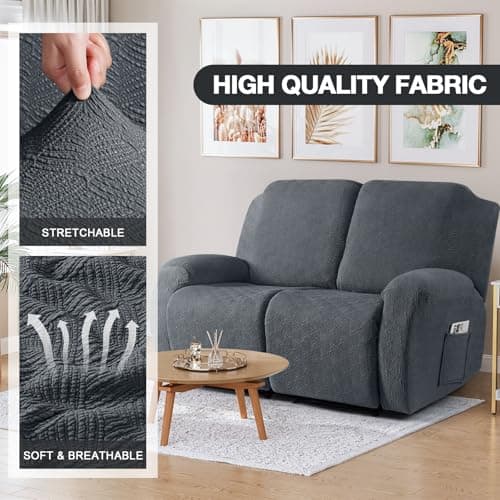 Timeless Extra Wide Gray Recliner Loveseat Cover