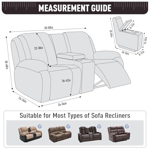 TAOCOCO Stretch Reclining Loveseat Cover, Chocolate Jacquard Pattern