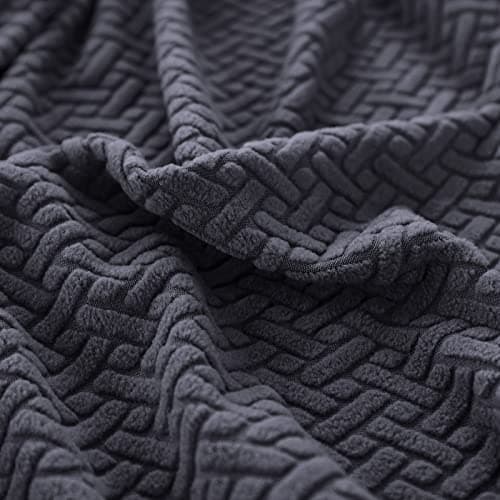 2025 Wear-Resistant Stretch L-Shaped Chaise Lounger Sofa Covers (Weave Grey) — Weave Dark Grey