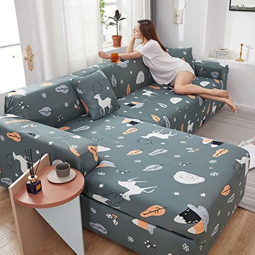 IMYOGI High Stretch Sofa Covers for 3 Seater Sectional Couch - Living Room Protector — Bg