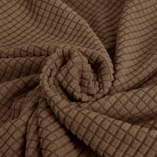 JIVINER Stretch Universal Couch Cover, Light Gray Rhomb, Large — Brown