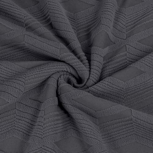 TAOCOCO Dark Grey Stretch Jacquard Recliner Loveseat Cover — Charcoal Gray
