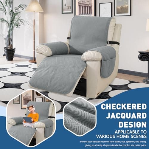 Easehomey Waterproof Rocking Chair Cover, 100% Protection, Light Grey (23.6")