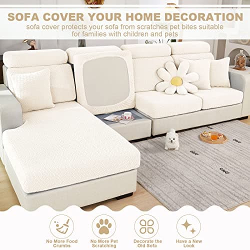 ShowyLive 2024 Wear-Resistant Universal Sofa Back Cover, Weave White