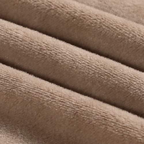PrinceDeco Grey Velvet Loveseat Cover, Washable, Up to 72" Wide — Camel