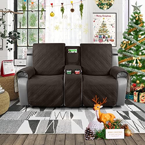 TAOCOCO 100% Waterproof Loveseat Recline Cover, 2 Seater, Chocolate
