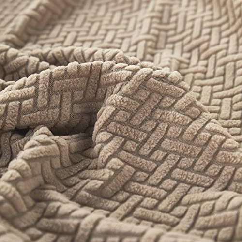 2025 Wear-Resistant Stretch L-Shaped Chaise Lounger Sofa Covers (Weave Grey) — Weave Camel