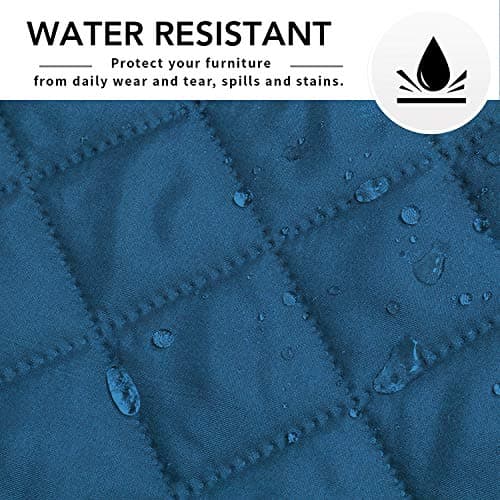 Dark Gray L-Shaped Sofa Slipcover for Pets and Kids (42x52 inches) — Peacock Blue/Peacock Blue
