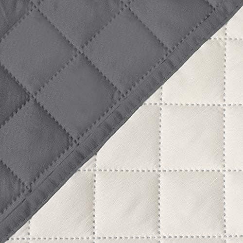 H.VERSAILTEX Ivory/Beige Loveseat Slipcover, Non-Slip Elastic Strap, Water Resistant, Seat Width to 46" — Grey/Beige