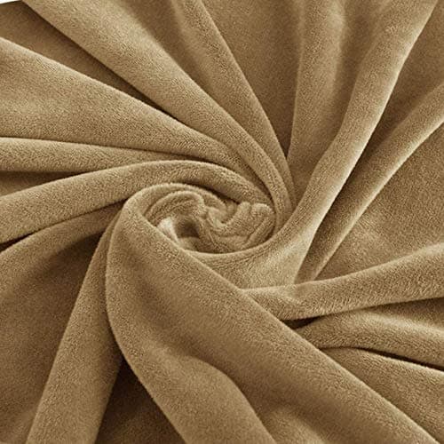 Off White Stretch Velvet Recliner Covers for Lazy Chair with Side Pocket — Camel