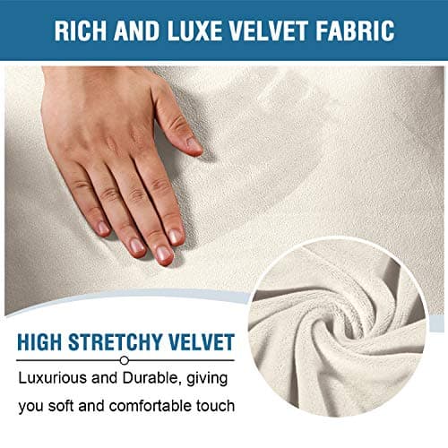 H.VERSAILTEX Ivory Velvet Stretch Recliner Couch Covers