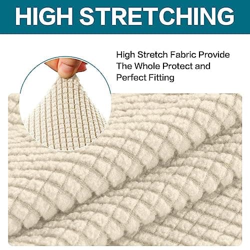 Turquoize Stretch Slipcovers for 3 Cushion Couch (Sofa, Biscotti Beige)