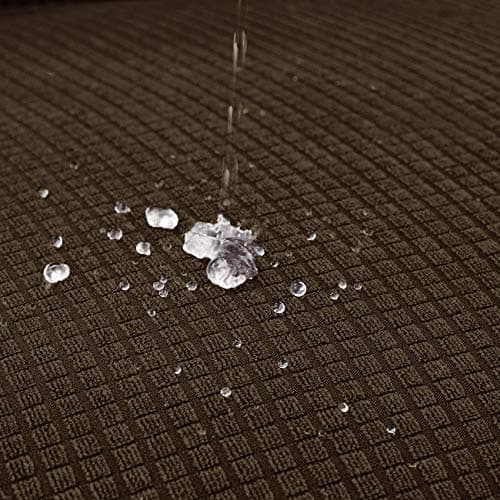 Joccun Gray Spandex Stretch Couch Cover, 3-Cushion Sofa Protector — Seal Brown