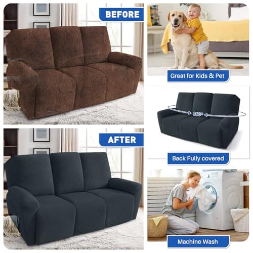 MAXIJIN Waterproof Recliner Couch Cover, Dark Gray