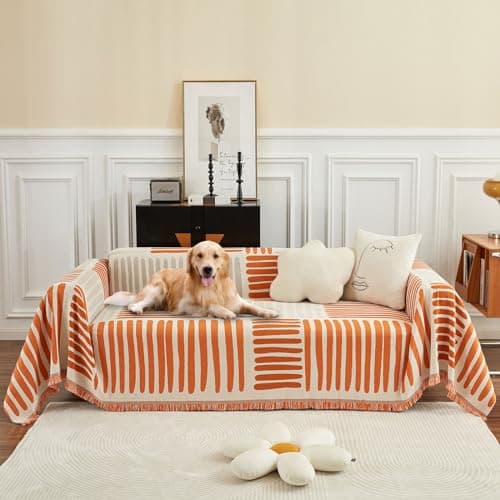 ROOMLIFE Reversible Sofa Covers for 3 Seat Reclining Futon - Washable Kids & Pet Protector 71"x134" — Ka.orange