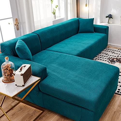 IMYOGI L-Shaped Sofa Cover - 2pcs Stretch Slipcover for Seater + 2 Seater Living Room — F