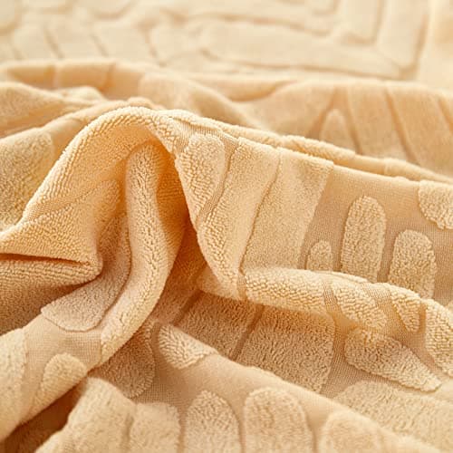 Wear-Resistant L Shape Sectional Couch Cover, Pet Protector for Cats and Dogs (Weave White, Large) — B-leaves Yellow